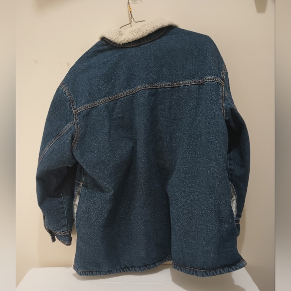 Old Navy Women's Sherpa Lined Denim Jacket Size (XLP) XLarge Petite - Picture 2 of 16
